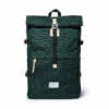 SANDQVIST BERNT Backpacks For Men Dark Green With Natural Leather