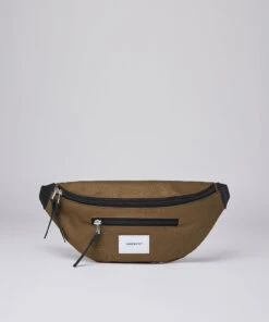 SANDQVIST ASTE Bum Bags For Men Olive With Black Leather