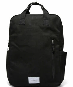 SANDQVIST KNUT Backpacks For Men Black With Black Webbing -men bags sale shop andsqa1814 c3625955544