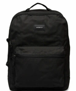 SANDQVIST AUGUST Backpacks For Men Black With Black Webbing