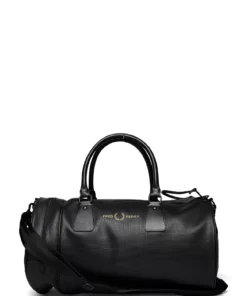 Fred Perry PIQUE TEX PU BRL BAG Weekend Bags For Men Black