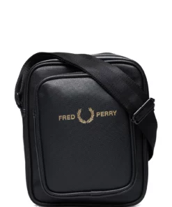 Fred Perry PIQUE TEX PU SIDE BAG Shoulder Bags For Men Black -men bags sale shop fpyl2244 cblack v102 1