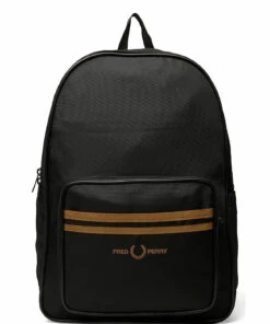 Fred Perry TWIN TIPPED BACKPACK Backpacks For Men Black -men bags sale shop fpyl2252 cblack v102 1