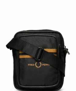 Fred Perry TWIN TIPPED SIDE BAG Shoulder Bags For Men Black -men bags sale shop fpyl2254 cblack v102 1