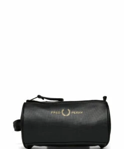 Fred Perry PIQUE TEX PU WASH BAG Toiletry Bags For Men Black