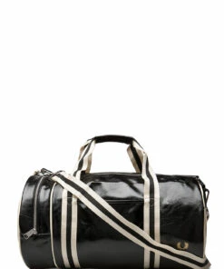 Fred Perry CLASSIC BARREL BAG Weekend Bags For Men Port/ecru -men bags sale shop fpyl7220 cblackecru vd57