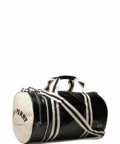 Fred Perry CLASSIC BARREL BAG Weekend Bags For Men Port/ecru -men bags sale shop fpyl7220 cblackecru vd57 2