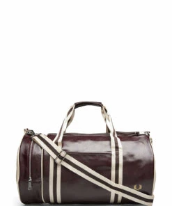 Fred Perry CLASSIC BARREL BAG Weekend Bags For Men Port/ecru -men bags sale shop fpyl7220 cportecru vh45 1