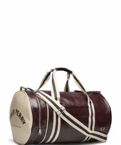 Fred Perry CLASSIC BARREL BAG Weekend Bags For Men Port/ecru -men bags sale shop fpyl7220 cportecru vh45 2