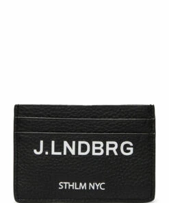 J. Lindeberg Logo Card Holder Wallets & Card Holders For Men Black -men bags sale shop jlefmac05331 cblack v9999 1