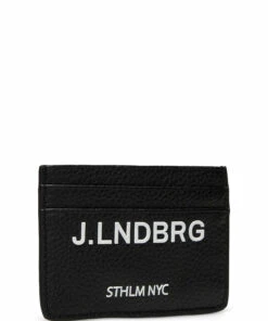 J. Lindeberg Logo Card Holder Wallets & Card Holders For Men Black -men bags sale shop jlefmac05331 cblack v9999 1