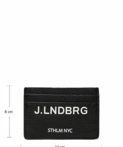 J. Lindeberg Logo Card Holder Wallets & Card Holders For Men Black -men bags sale shop jlefmac05331 cblack v9999 8