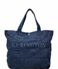 Lexington Clothing Lewis Organic Cotton Denim Shopper Carry Bags For Men Medium Blue Denim