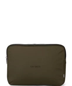 Les Deux Terrence Ripstop Computer Sleeve Laptop Bags For Men Black/white -men bags sale shop lesldm940027 colivenightblack v522100