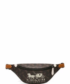 Coach Charter Belt Bag 7 in Horse and Carriage Coated Canvas Bum Bags For Men Truffle/chalk