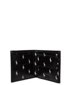 Polo Ralph Lauren Signature Pony Leather Wallet Wallets & Card Holders For Men Black/white -men bags sale shop raf405845399 cblackwhite v310022whh 6