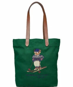 Polo Ralph Lauren Polo Bear Twill Shopper Tote Carry Bags For Men Green -men bags sale shop raf405851429 cgreen v10010662wkh 1