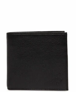 Polo Ralph Lauren Coin-Pocket Leather Wallet Wallets & Card Holders For Men Black