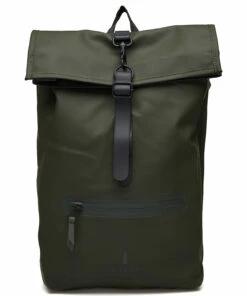 Rains Rolltop Rucksack Backpacks For Men 03 Green