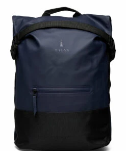Rains Buckle Rolltop Backpacks For Men 02 Blue