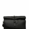 Rains Rolltop Messenger Shoulder Bags For Men 01 Black