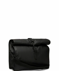 Rains Rolltop Messenger Shoulder Bags For Men 01 Black -men bags sale shop rai13940 c01black 2