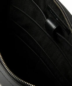 Tommy Hilfiger BUSINESS LEATHER SLIM COMP BAG Laptop Bags For Men Black -men bags sale shop toham0am07755 cblack vbds 6