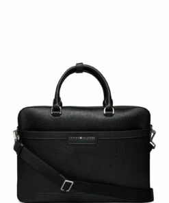 Tommy Hilfiger TH DOWNTOWN SLIM COMPUTER BAG Laptop Bags For Men Black -men bags sale shop toham0am08078 cblack vbds 1