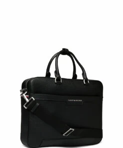 Tommy Hilfiger TH DOWNTOWN SLIM COMPUTER BAG Laptop Bags For Men Black -men bags sale shop toham0am08078 cblack vbds 2
