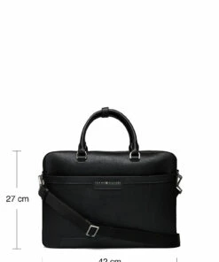 Tommy Hilfiger TH DOWNTOWN SLIM COMPUTER BAG Laptop Bags For Men Black -men bags sale shop toham0am08078 cblack vbds 8