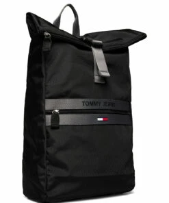 Tommy Hilfiger TJM ESSENTIAL ROLL TOP Backpacks For Men Black -men bags sale shop toham0am08205 cblack vbds 2