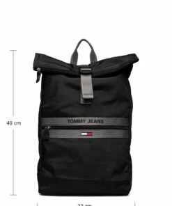 Tommy Hilfiger TJM ESSENTIAL ROLL TOP Backpacks For Men Black -men bags sale shop toham0am08205 cblack vbds 8