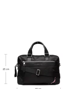 Tommy Hilfiger 1985 NYLON SLIM COMPUTER BAG Laptop Bags For Men Black -men bags sale shop toham0am08447 cblack vbds 8