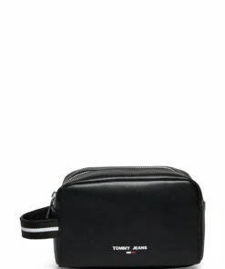 Tommy Hilfiger TJM ESSENTIAL WASHBAG Toiletry Bags For Men Black -men bags sale shop toham0am08582 cblack vbds 1