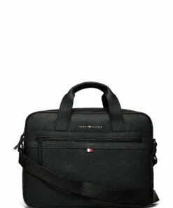 Tommy Hilfiger ESSENTIAL PU COMPUTER BAG Laptop Bags For Men Black -men bags sale shop toham0am09507 cblack vbds 1